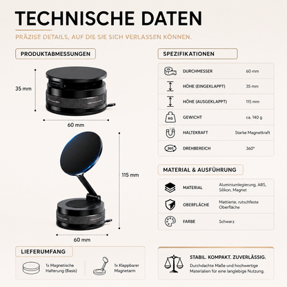 Magnetische Auto Handyhalterung mit 360° Rotation