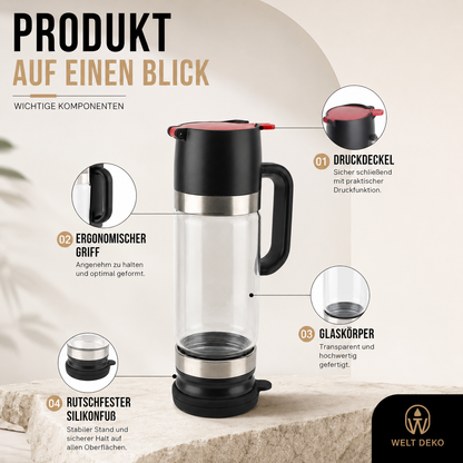 350 ml Glas-Honigspender mit Tropf-Stopp & Komfortgriff