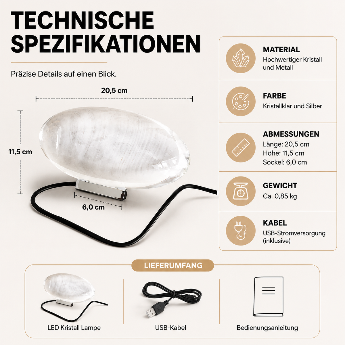 LED Kristall Sonnenuntergang Lampe– Moderne Ambientebeleuchtung