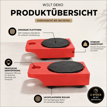 2-teiliges Möbeltransport-Set zum einfachen Verschieben von Möbeln
