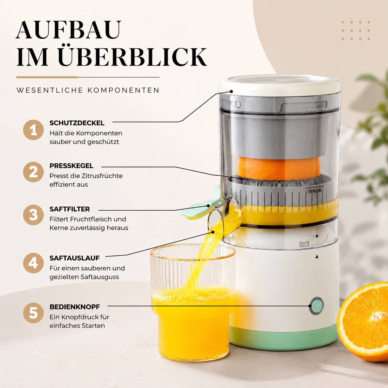 Kabellose Zitruspresse USB – Frischer Saft in Sekunden