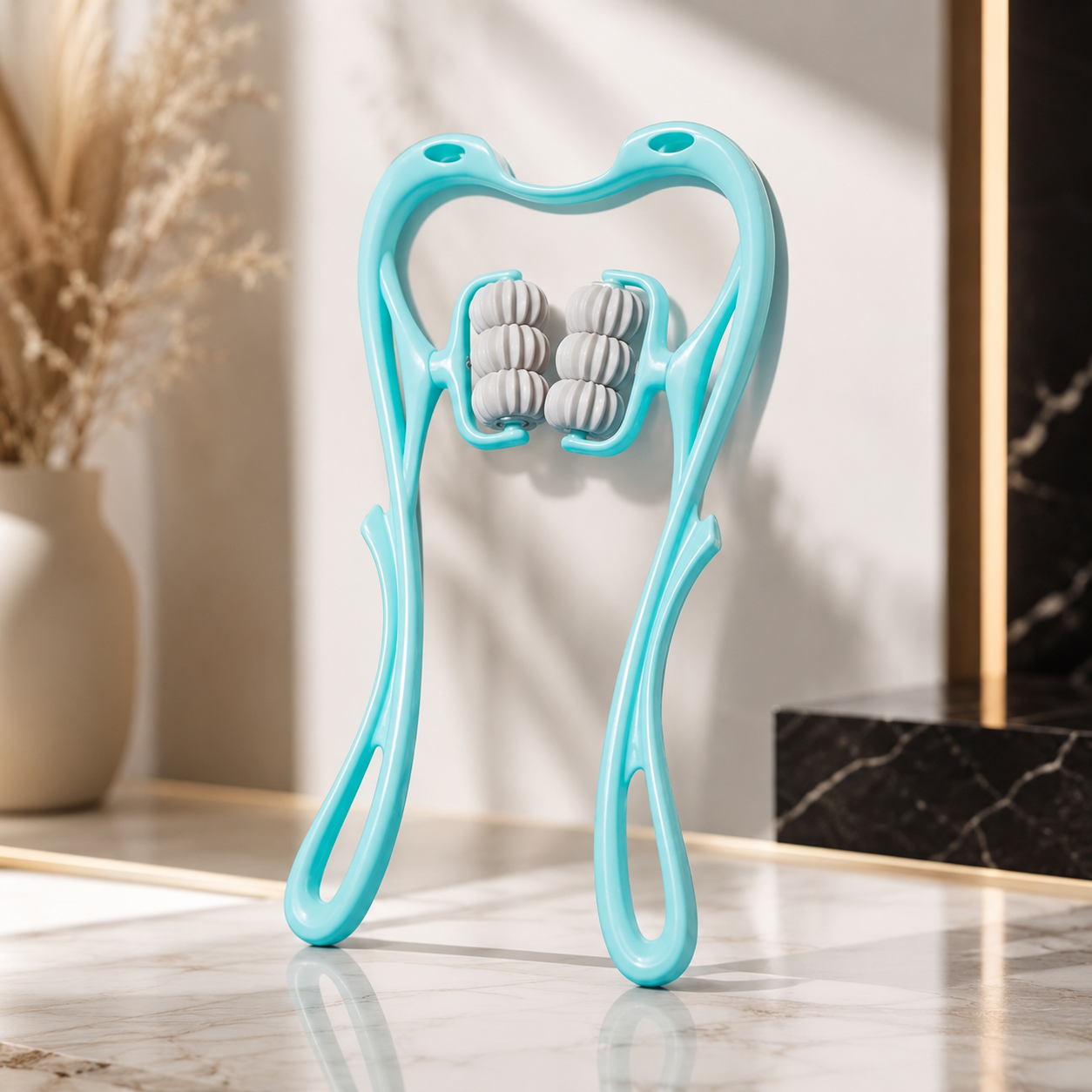 Ergonomischer Nackenmassage-Roller mit 6 Rollen für entspannende Selbstmassage