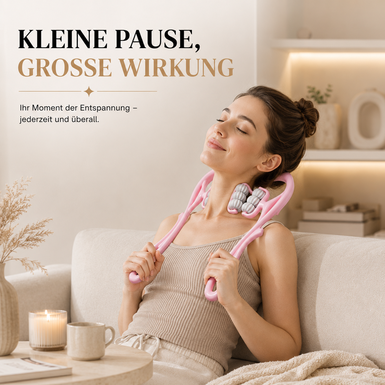 Ergonomischer Nackenmassage-Roller mit 6 Rollen für entspannende Selbstmassage