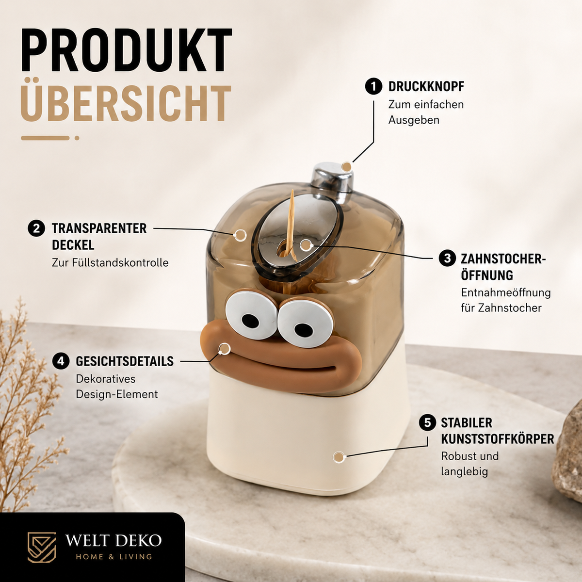 Automatischer Zahnstocher-Spender – Hygienisch & Modern
