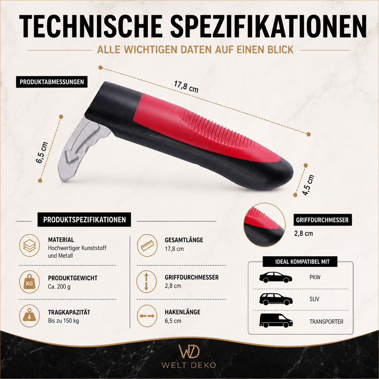 Ergonomischer Auto-Einstiegshilfe-Griff – Sicher & Stabil