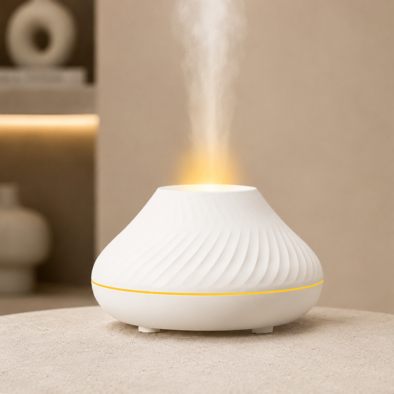 Ultraschall-Aroma-Diffuser mit Flammenlicht & 130-ml-Wassertank