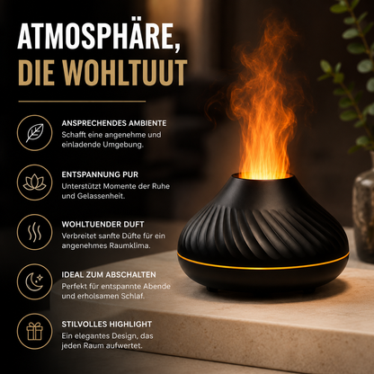 Ultraschall-Aroma-Diffuser mit Flammenlicht & 130-ml-Wassertank