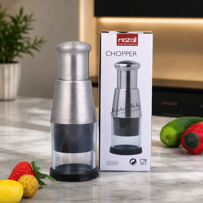 2-in-1 Knoblauchpresse & Mini Zerkleinerer aus Edelstahl