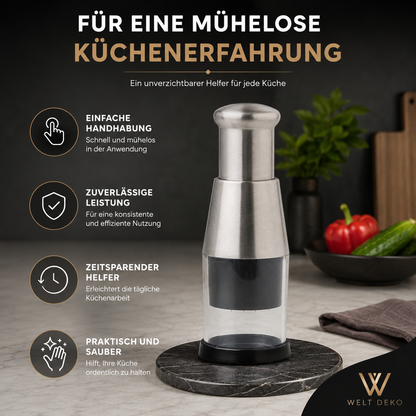 2-in-1 Knoblauchpresse & Mini Zerkleinerer aus Edelstahl