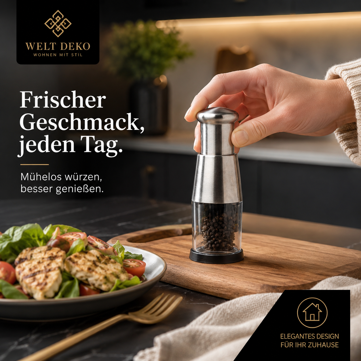 2-in-1 Knoblauchpresse & Mini Zerkleinerer aus Edelstahl