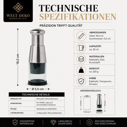 2-in-1 Knoblauchpresse & Mini Zerkleinerer aus Edelstahl