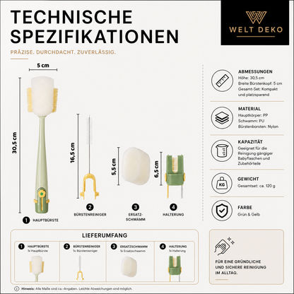 Multifunktionale Flaschenbürste – Gründliche Reinigung für Flaschen & Becher