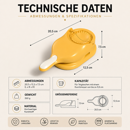 2-in-1 Dumpling Herstellerin– Perfekte Teigtaschen in Sekunden