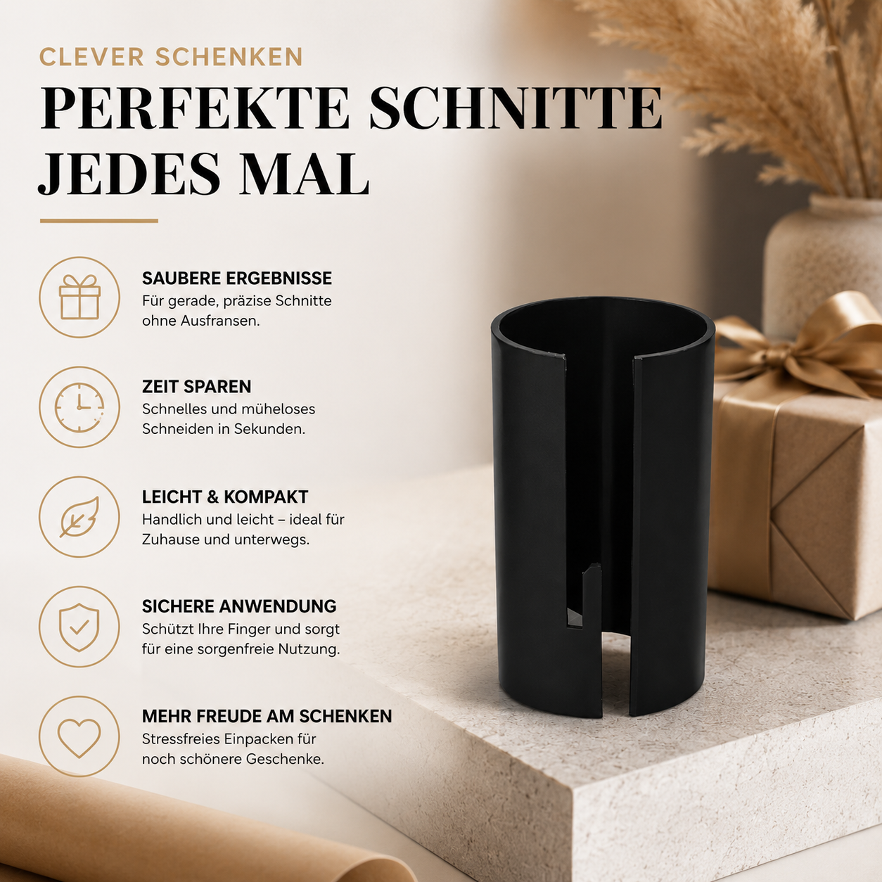 Tragbarer Geschenkpapierschneider