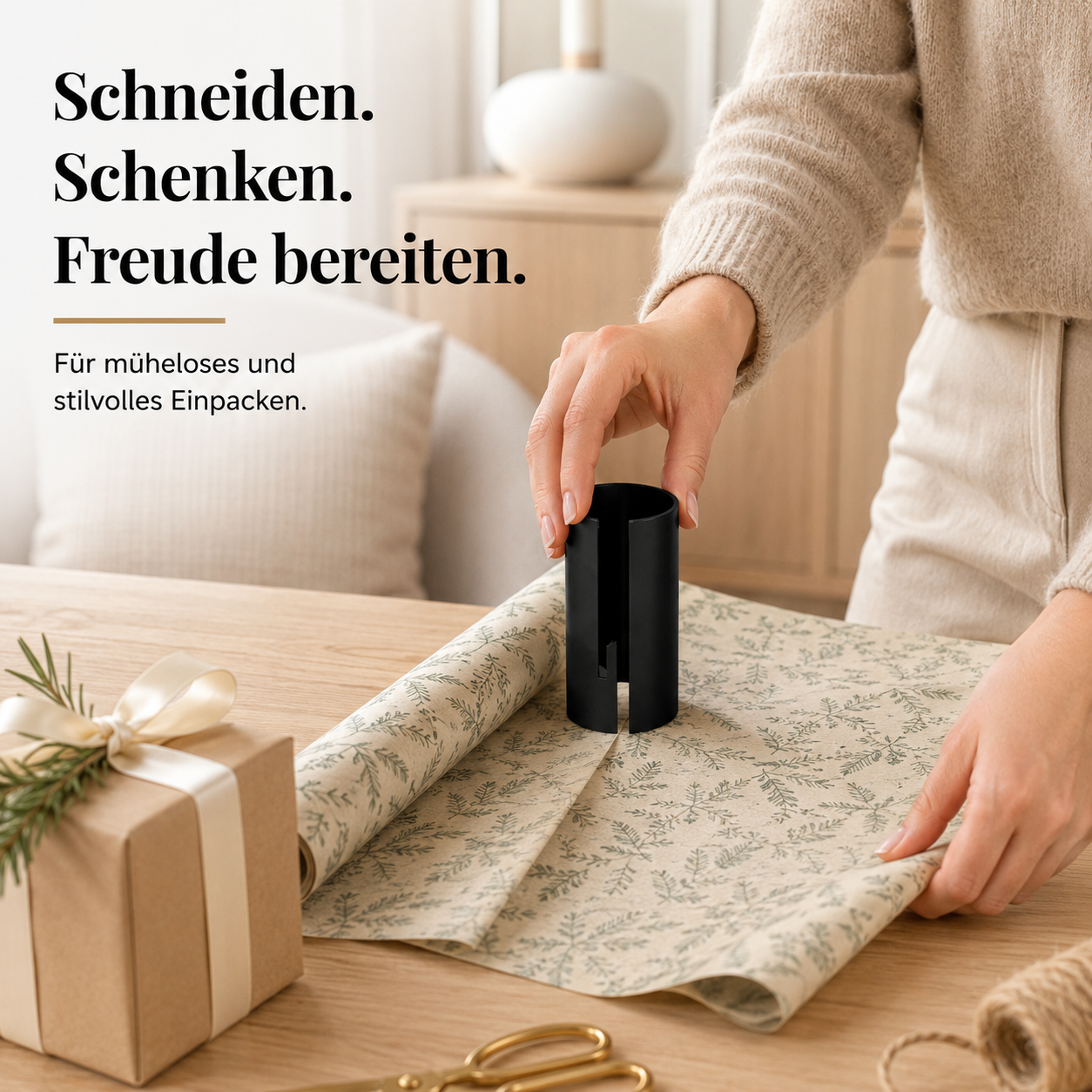 Tragbarer Geschenkpapierschneider
