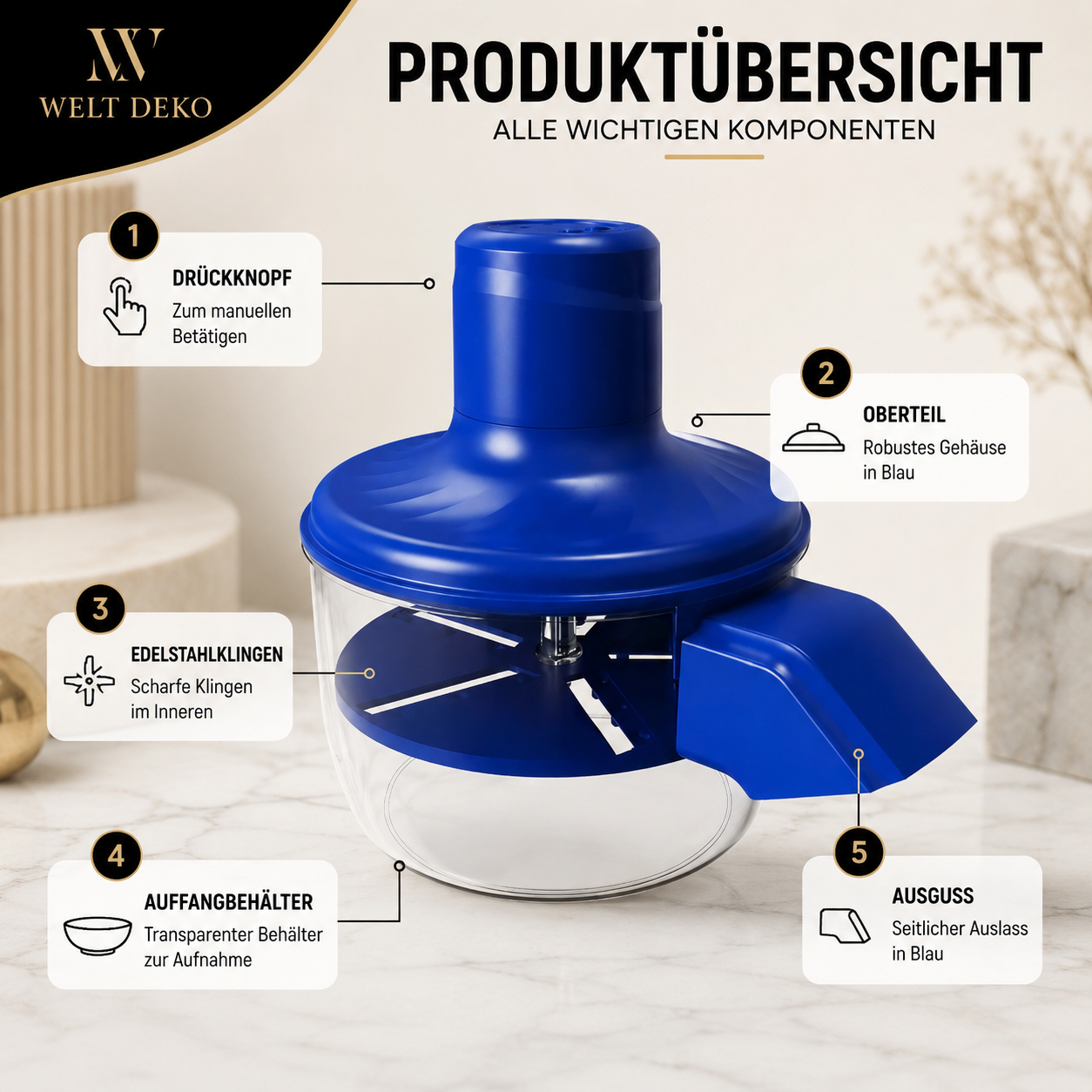 Manueller Food Chopper – Schnell, Kompakt & Perfekt für deine Küche