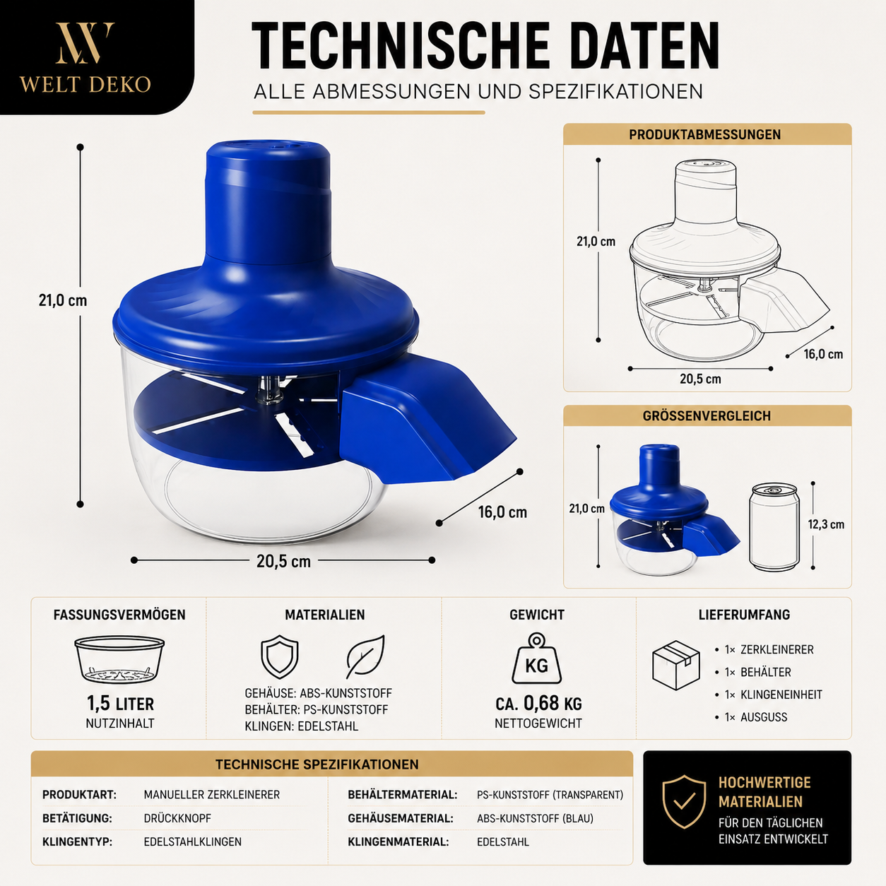 Manueller Food Chopper – Schnell, Kompakt & Perfekt für deine Küche