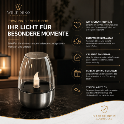 Solar LED Kerzenlicht – Warmes Flackerlicht für Garten & Deko