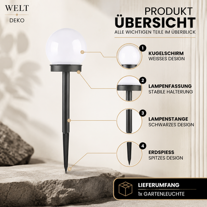 Solar Kugelleuchte für Garten – Stilvolle LED Außenbeleuchtung