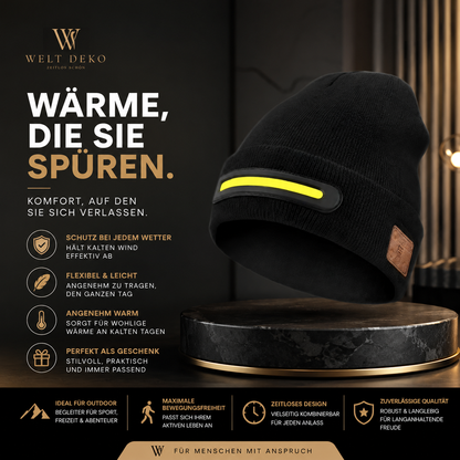 LED Beanie Hat mit Licht – USB wiederaufladbare Wintermütze Unisex