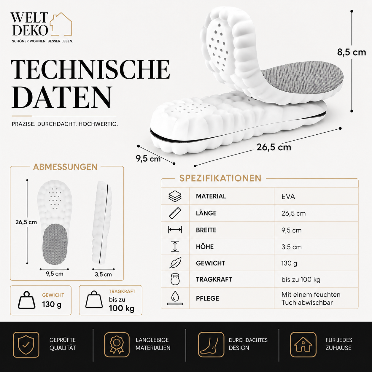 Leichte Schuhsohlen 3er Pack – Komfort für Alltag & Sport