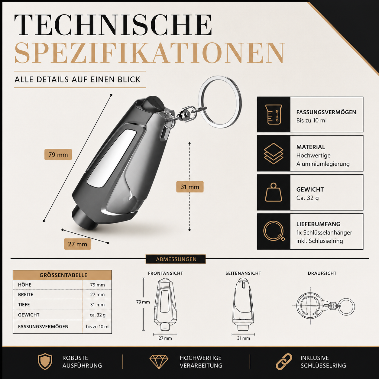 Notfall Auto Hammer mit Gurtschneider – Schnell & Kompakt