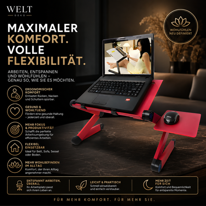 Ergonomischer Laptop Tisch mit Kühlung & Mausablage