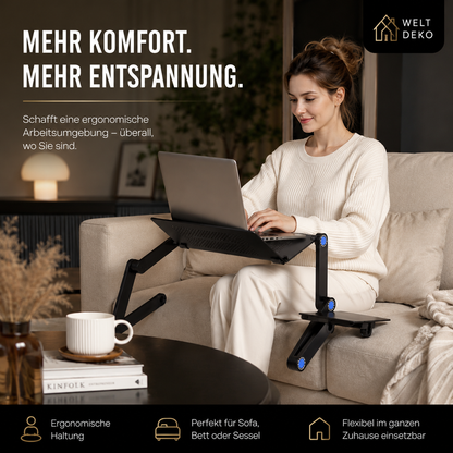 Ergonomischer Laptop Tisch mit Kühlung & Mausablage