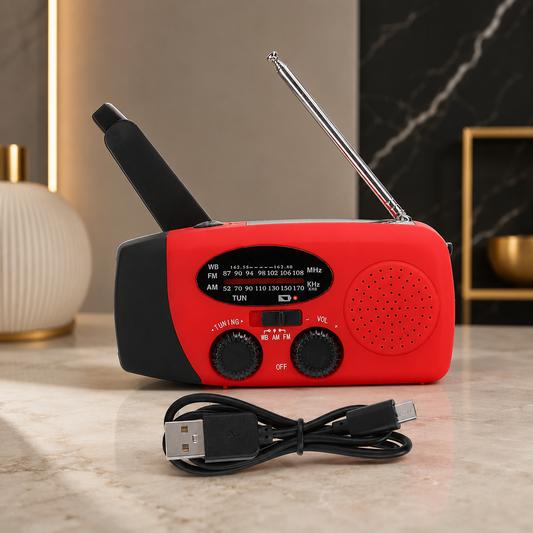 Solar Kurbelradio mit LED Licht & USB Ladefunktion