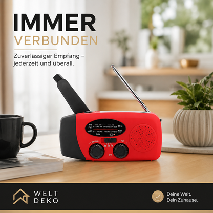 Solar Kurbelradio mit LED Licht & USB Ladefunktion