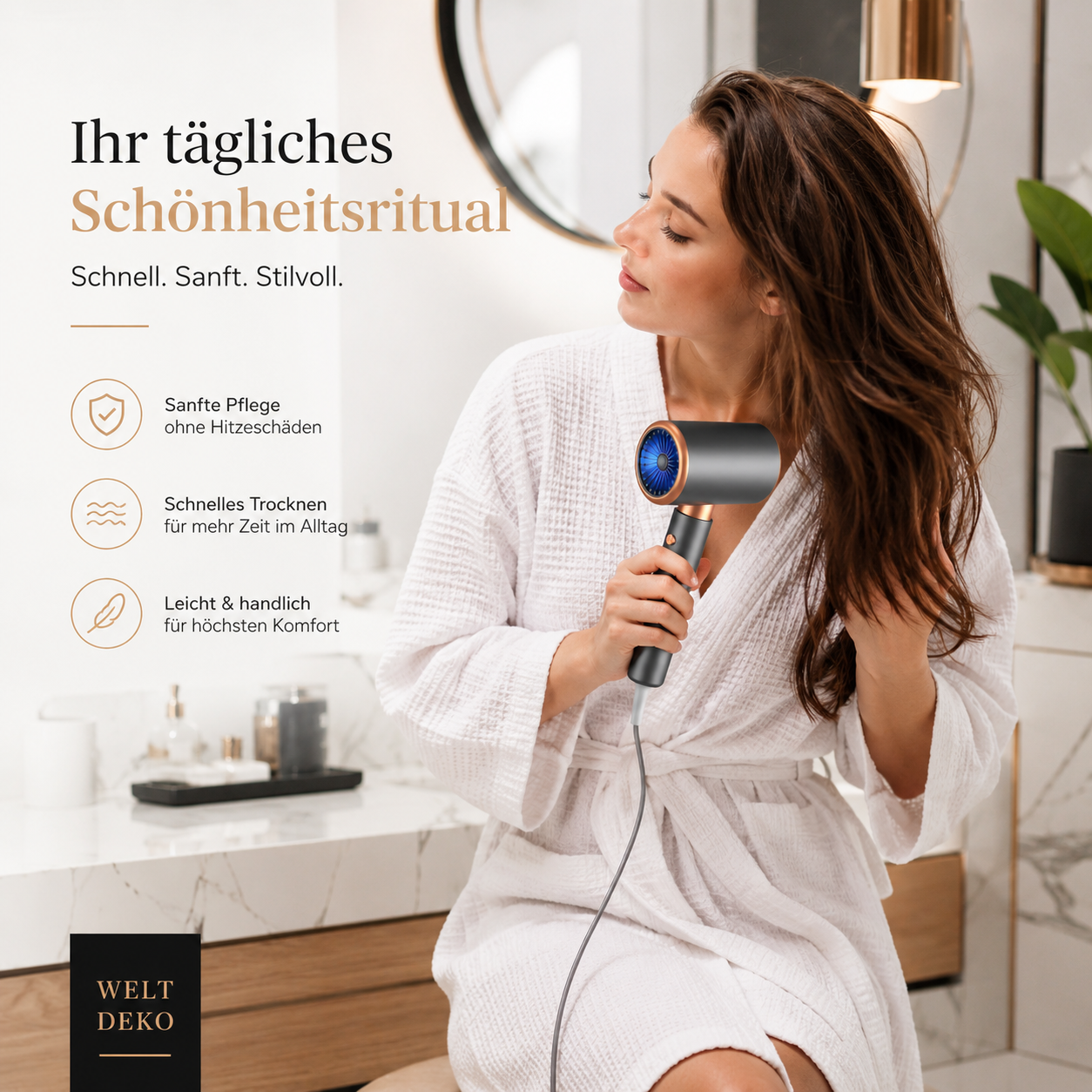 Leistungsstarker 2000W Haartrockner mit Heiß & Kaltluft