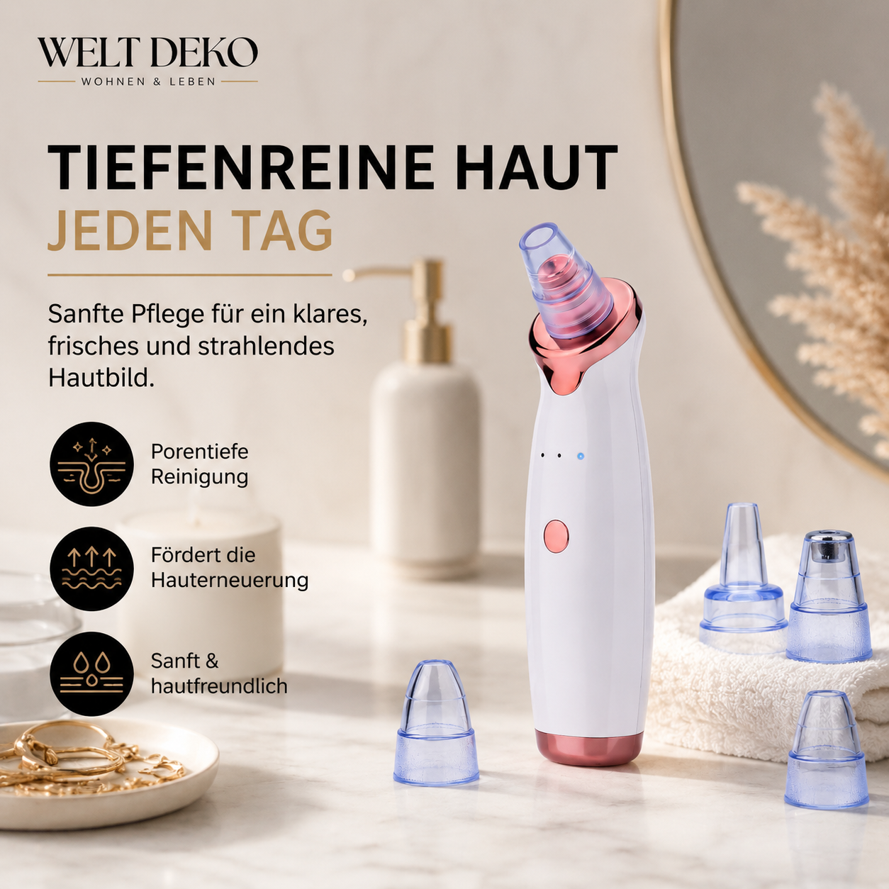 Gesichtsreiniger mit Vakuum – Porenreinigung & Hautpflege Gerät