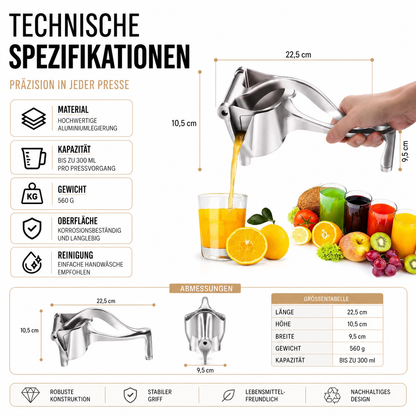 Manueller Citrus Juicer – Frischer Saft in Sekunden ohne Strom