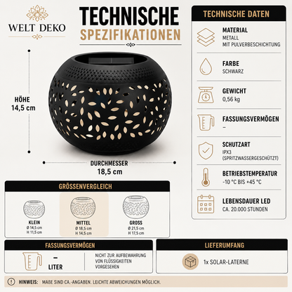 Solar LED Tischlampe Im Freien– Warmes Licht & stilvolle Deko