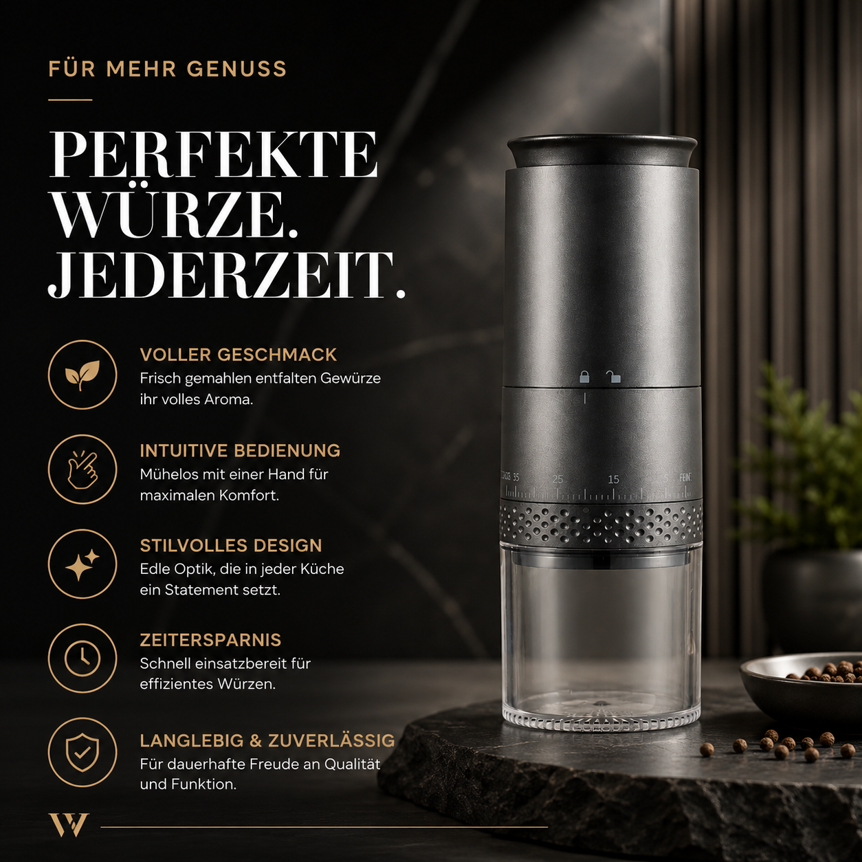 Elektrische Kaffeemühle mit USB – Frischer Kaffee überall