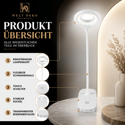 Flexible LED-Klemmleuchte – Dimmbar per Touch & Wiederaufladbar