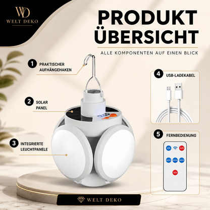 Solar-LED-Campinglaterne – Tragbare und wiederaufladbare Im Freien-Leuchte