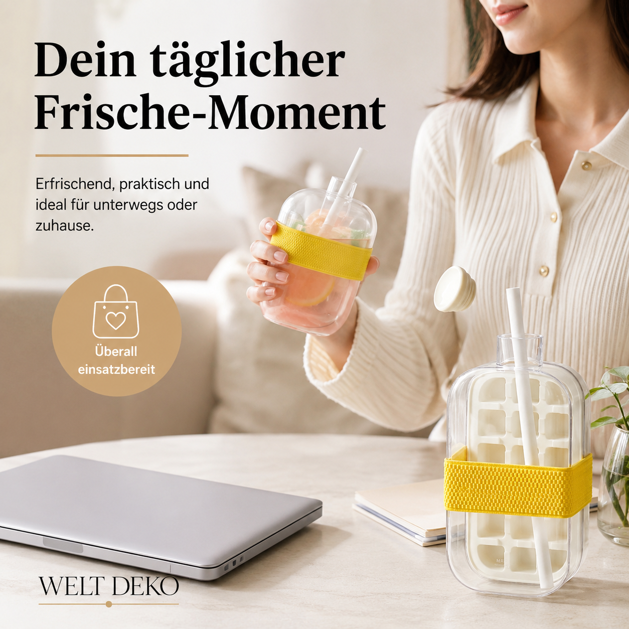 Praktische Eiswürfelform mit Deckel und Aufbewahrungsbox