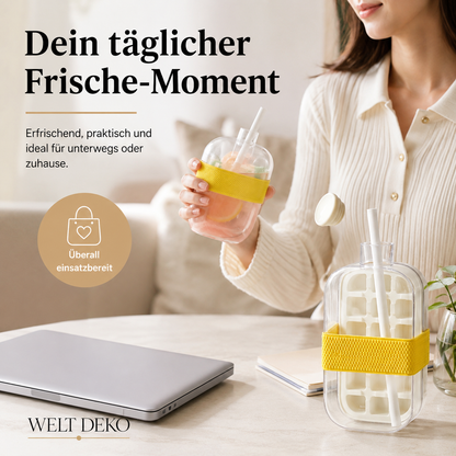 Praktische Eiswürfelform mit Deckel und Aufbewahrungsbox