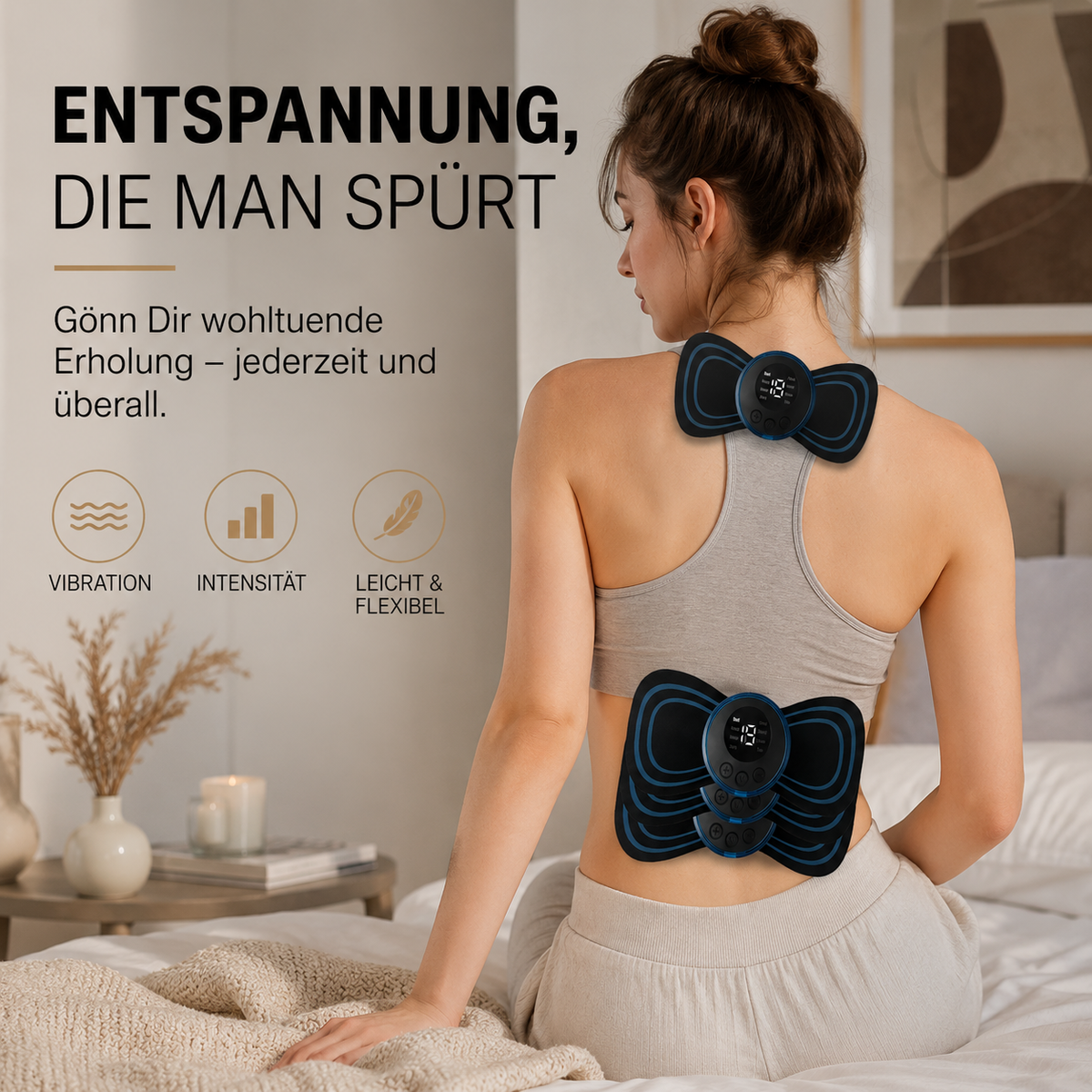 Wiederaufladbares EMS-Massagepad für Nacken & Schultern