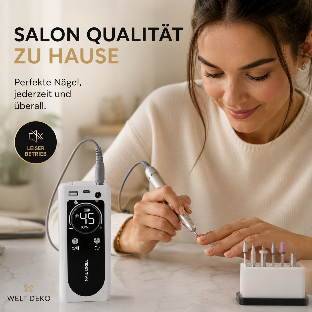 Profi Nagelfräse mit LCD-Anzeige – Leise & Leistungsstark