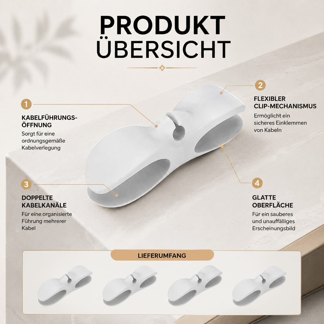 Selbstklebender Kabel-Organizer für Küche & Haushalt