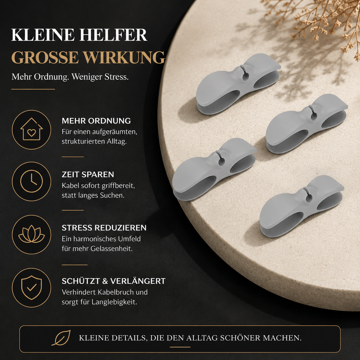 Selbstklebender Kabel-Organizer für Küche & Haushalt