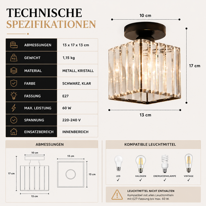 Elegante Kristall Deckenlampe – Luxuriöses Licht für jeden Raum