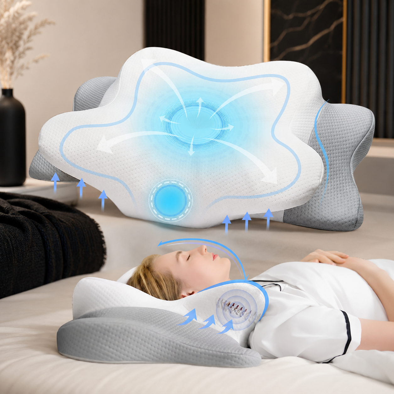 Ergonomisches Memory-Foam-Kissen für optimalen Schlafkomfort
