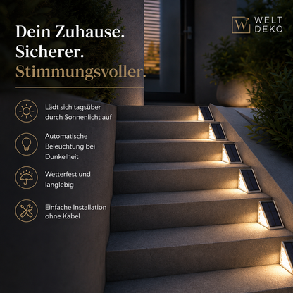 Solar LED Treppenlicht 2er Satz – Sicher & stilvoll beleuchtet