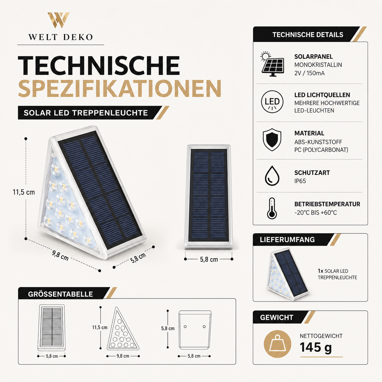 Solar LED Treppenlicht 2er Satz – Sicher & stilvoll beleuchtet