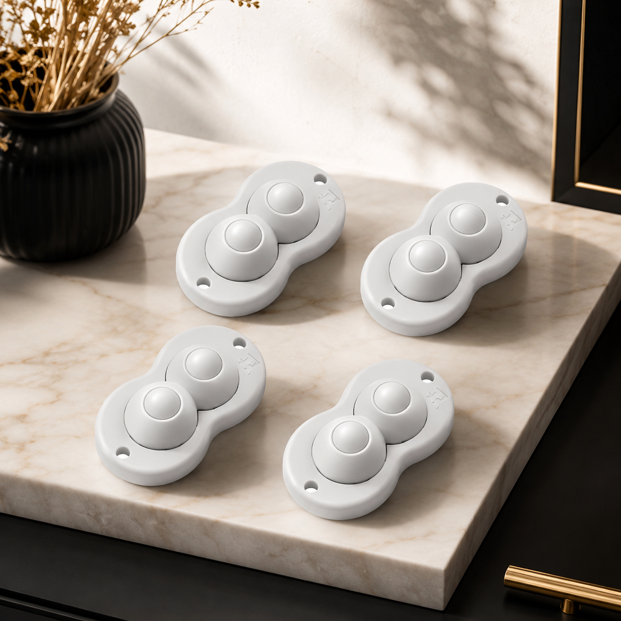 Selbstklebende Mini Möbelrollen – 360° flexibel & stark