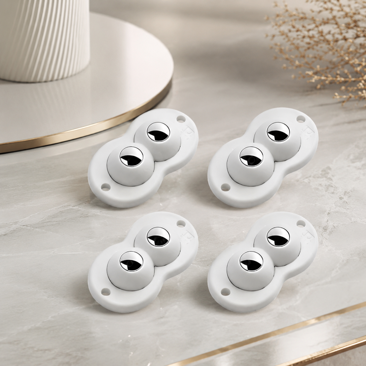 Selbstklebende Mini Möbelrollen – 360° flexibel & stark