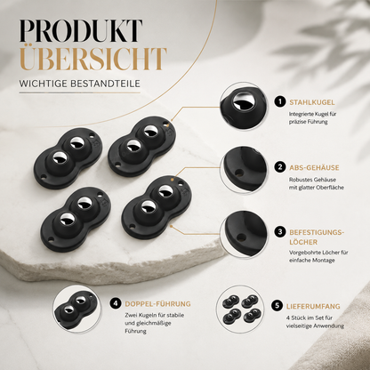 Selbstklebende Mini Möbelrollen – 360° flexibel & stark